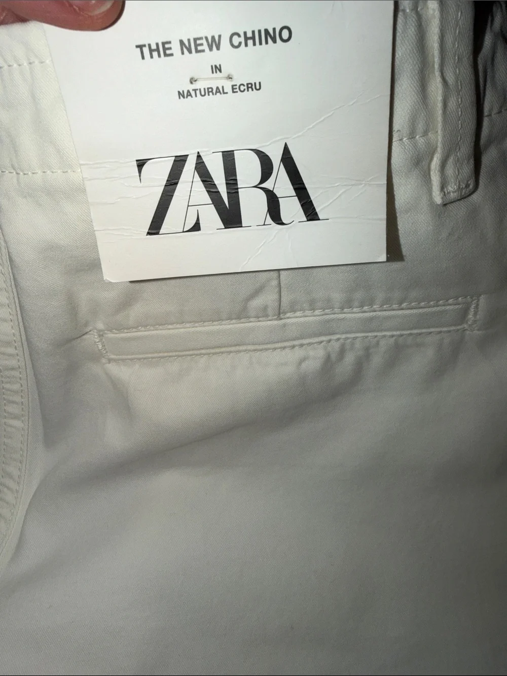 Zara The New Chino Pants Size 8 / EU 40 Natural Ecru Slim Relaxed Leg NWT